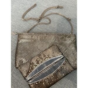 Whiting & Davis Silver Mesh Purse & Tissue Case Chain Vintage 4.5" x 7.5"